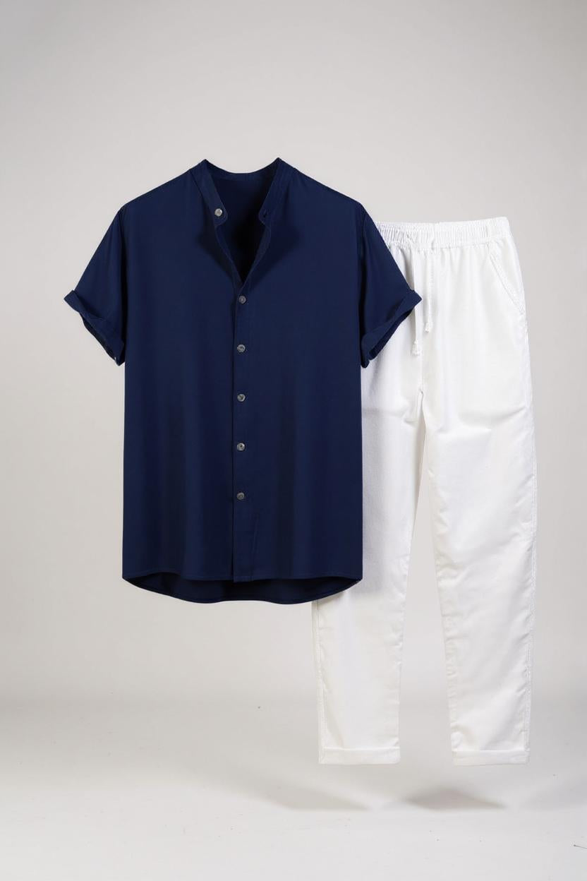 Ayra Linen Combo - Short Sleeve Set