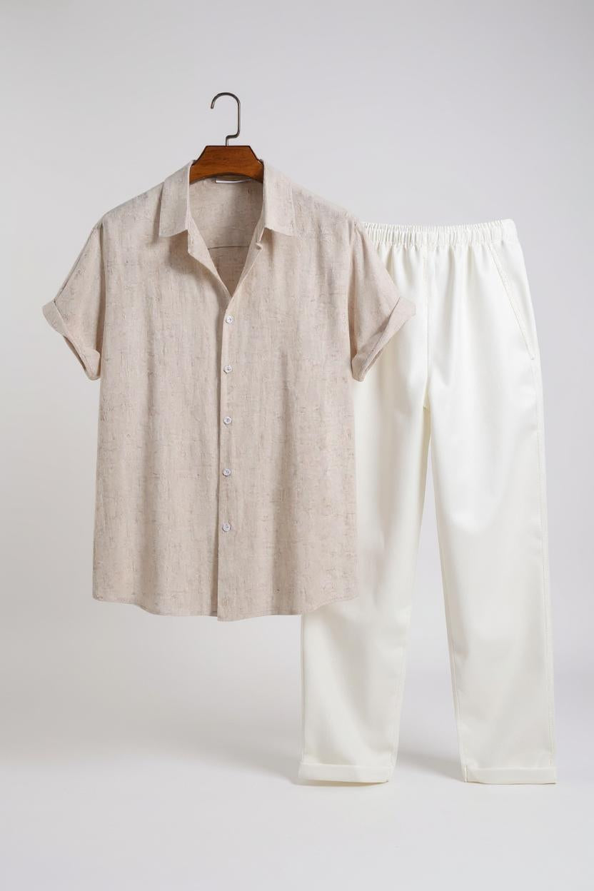 Ayra Linen Combo - Short Sleeve Set