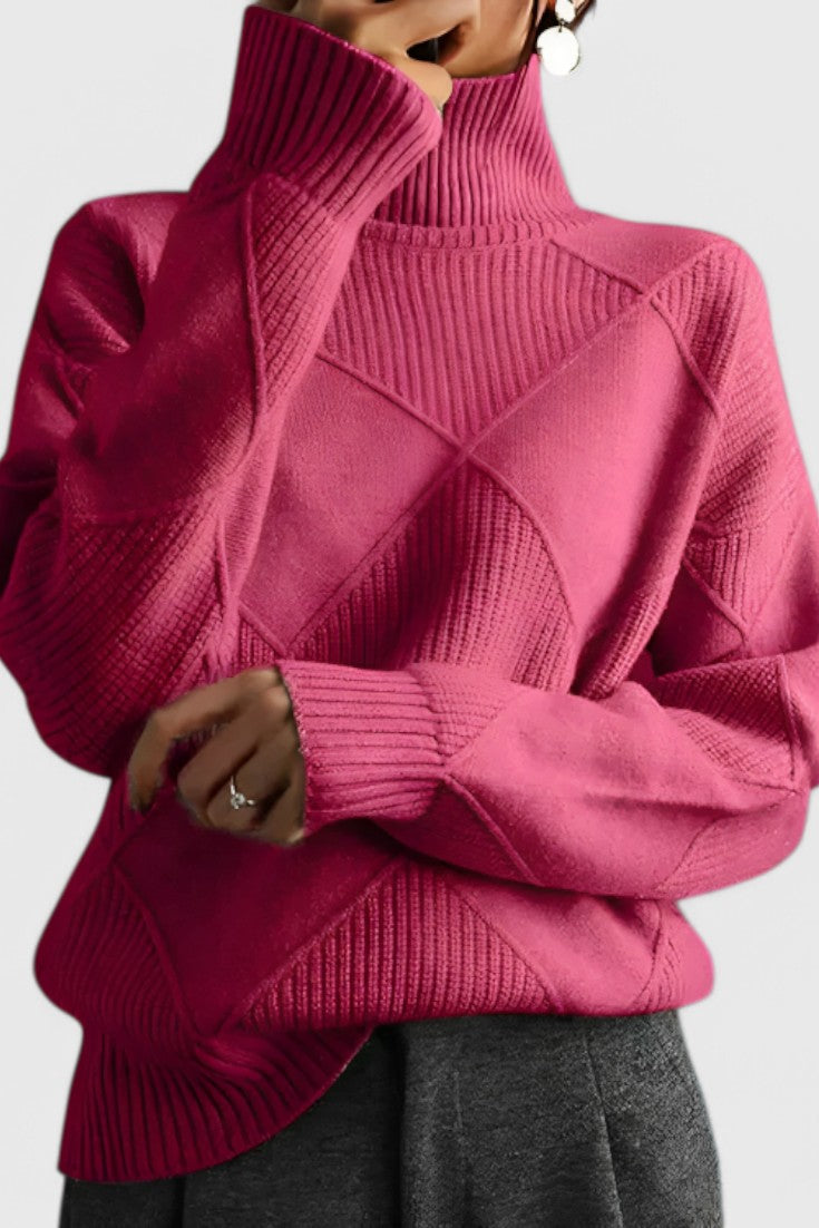 Jazmín Jersey de Cuello Alto de Cachemira