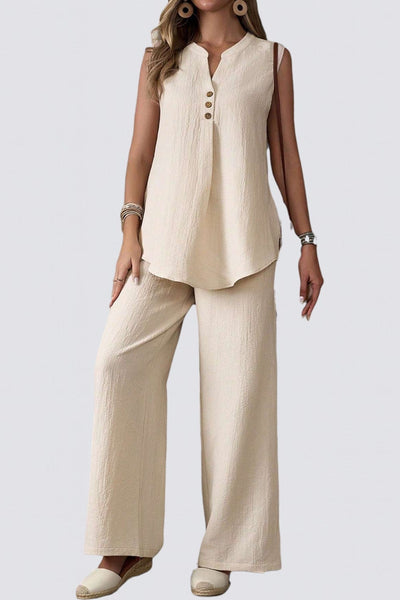 Conjunto texturizado sin mangas