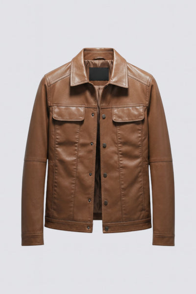 Abrigo de cuero para hombre