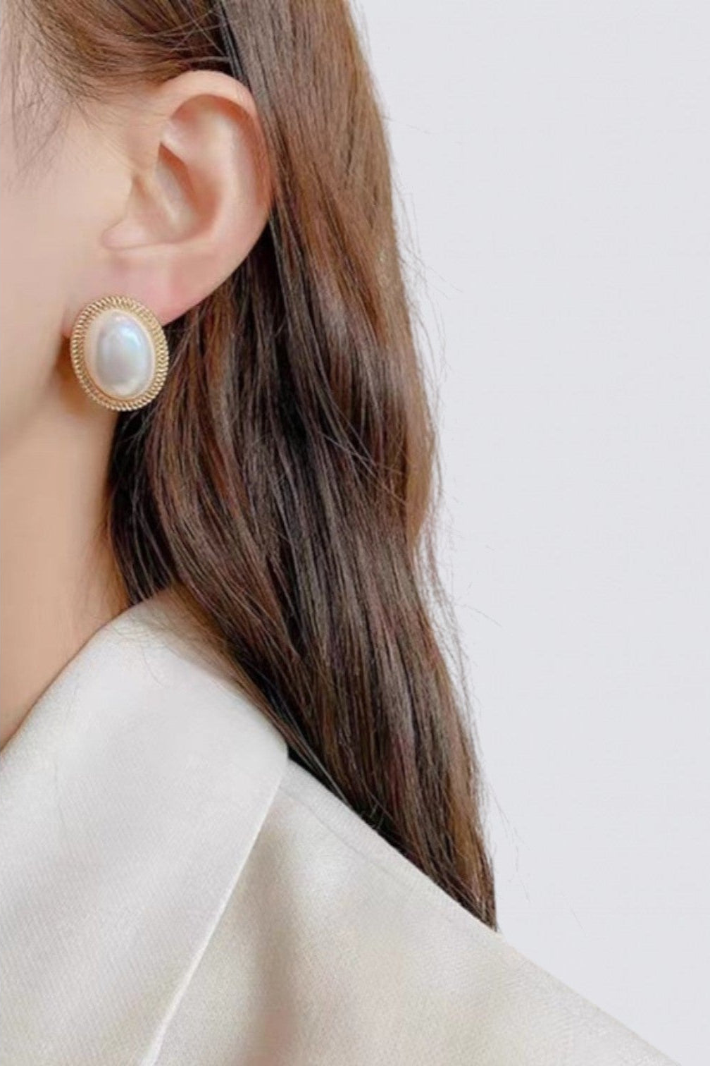 Pendientes De Perla Ovalada Radiance