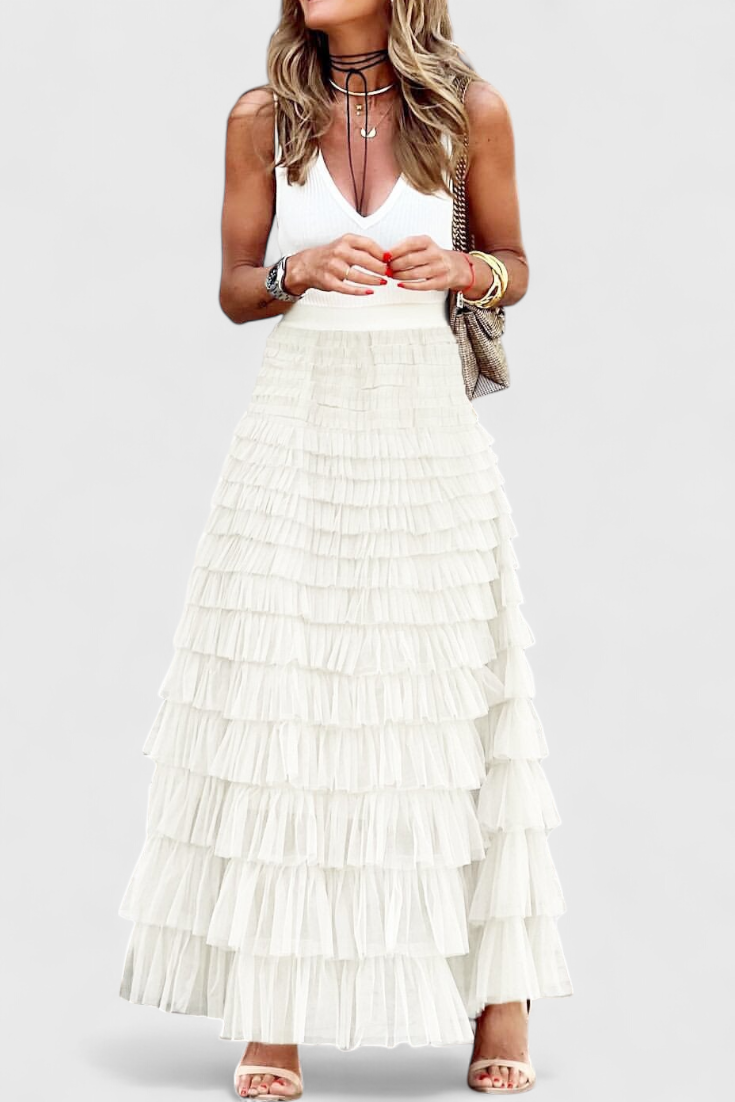 Capucine Falda Larga de Tul Vintage