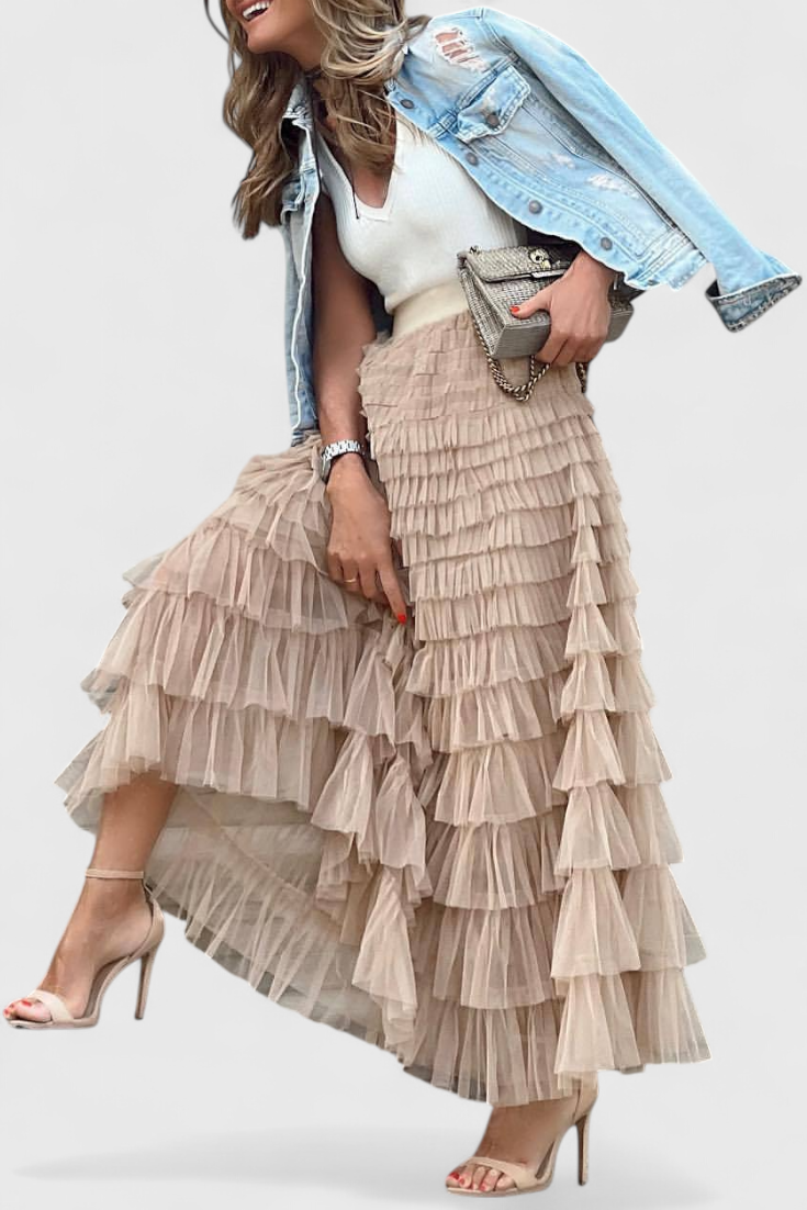 Capucine Falda Larga de Tul Vintage