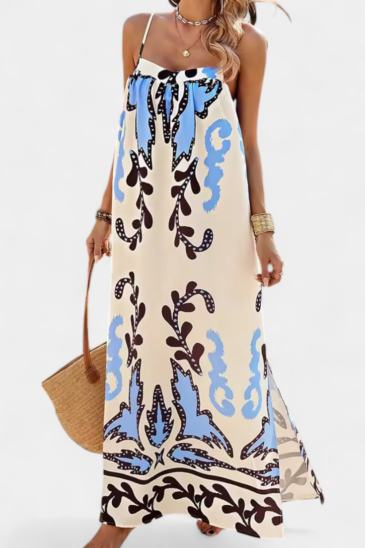 Vilma Vestido con Estampado Tropical