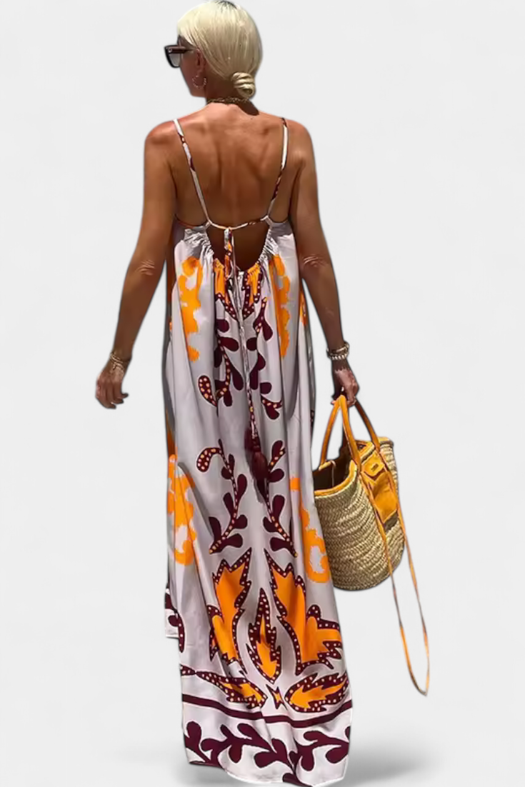 Vilma Vestido con Estampado Tropical