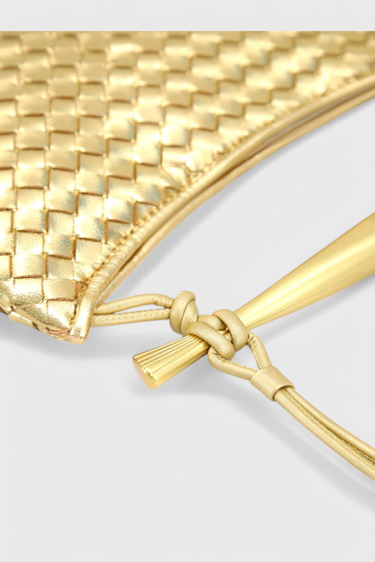 Gerda Bolso Tejido con Asa Dorada