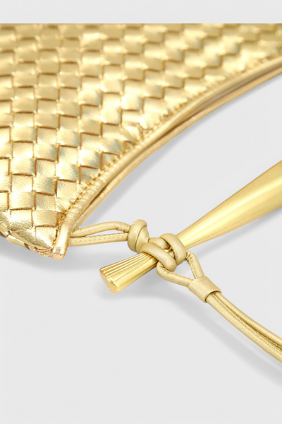 Gerda Bolso Tejido con Asa Dorada