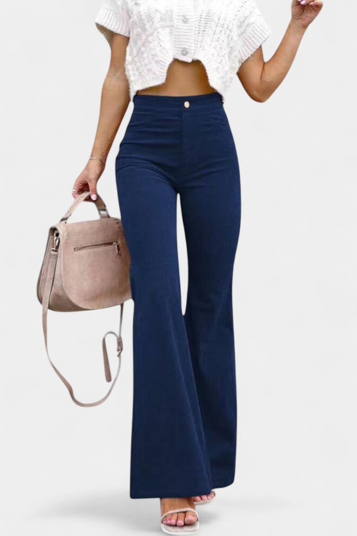 Kiara Pantalones de Pierna Ancha de Cintura Alta