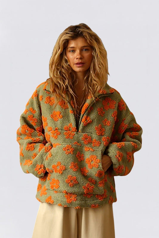 Elia™ – Suéter Floral de Felpa