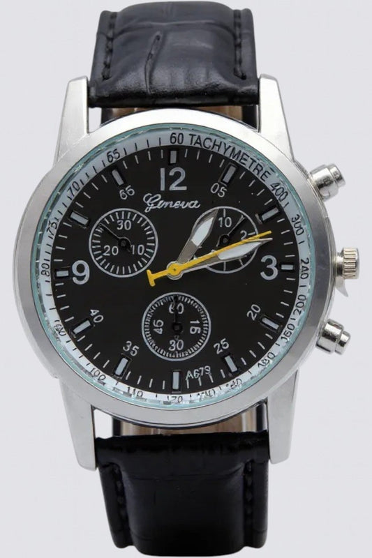 Reloj Clásico Con Esfera Negra