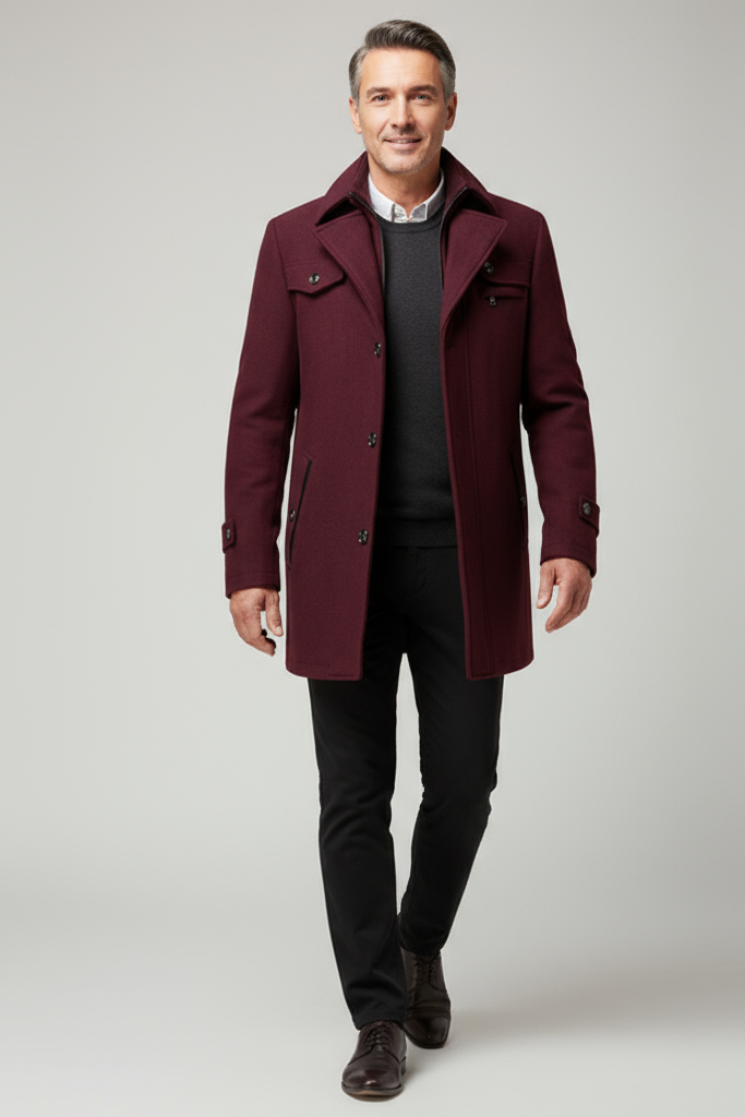 Abrigo de lana para hombre