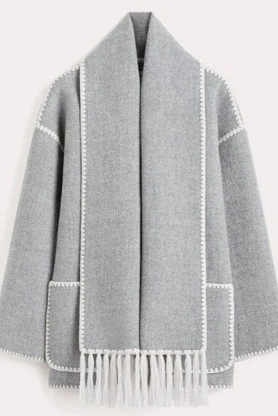 Abrigo con Bufanda de Flecos 