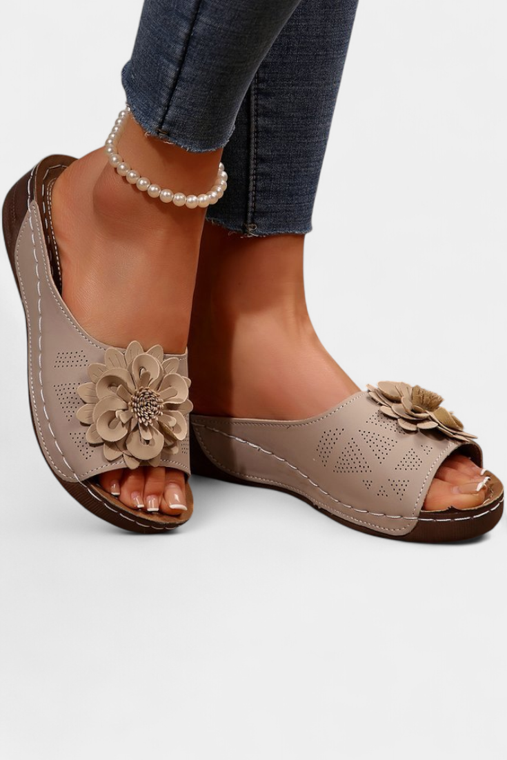 Rica Sandalias Ortopédicas con Flor