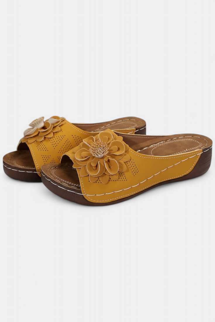 Rica Sandalias Ortopédicas con Flor