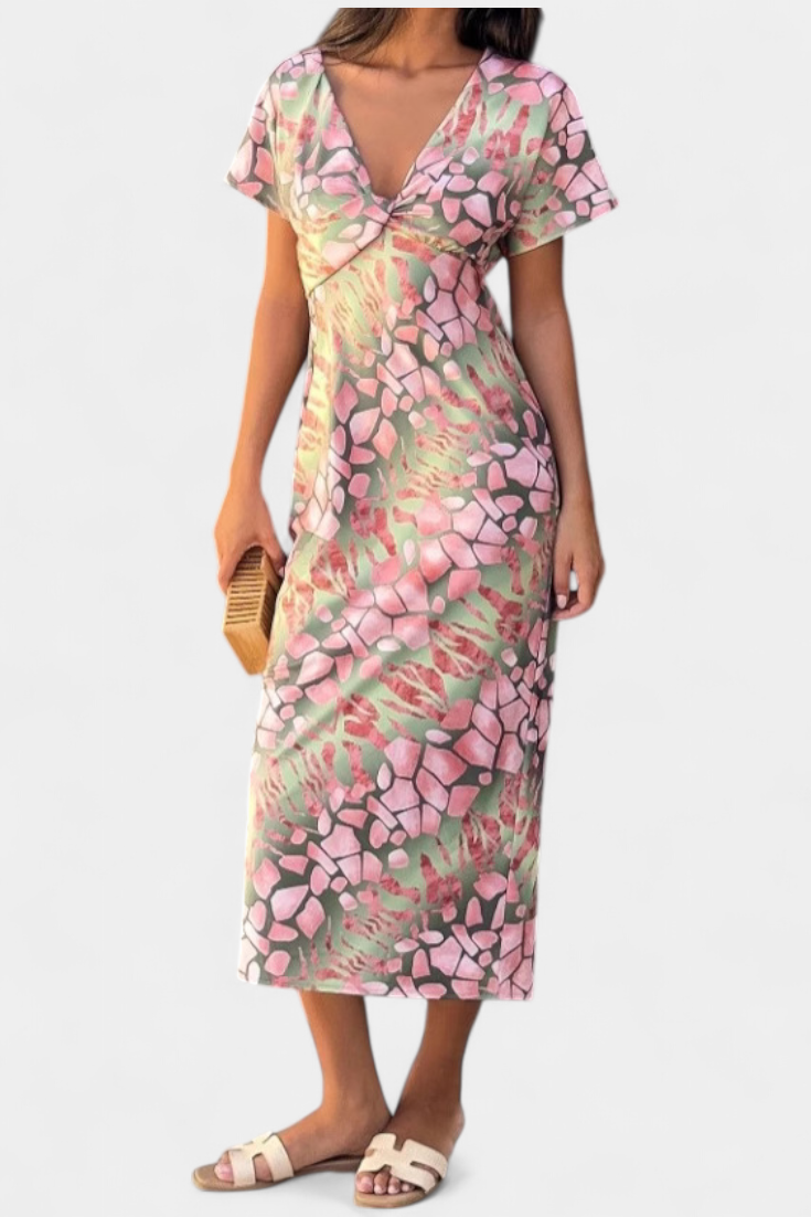 Triana Vestido con Estampado Abstracto