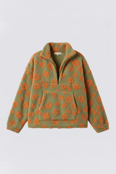 Suéter floral de felpa