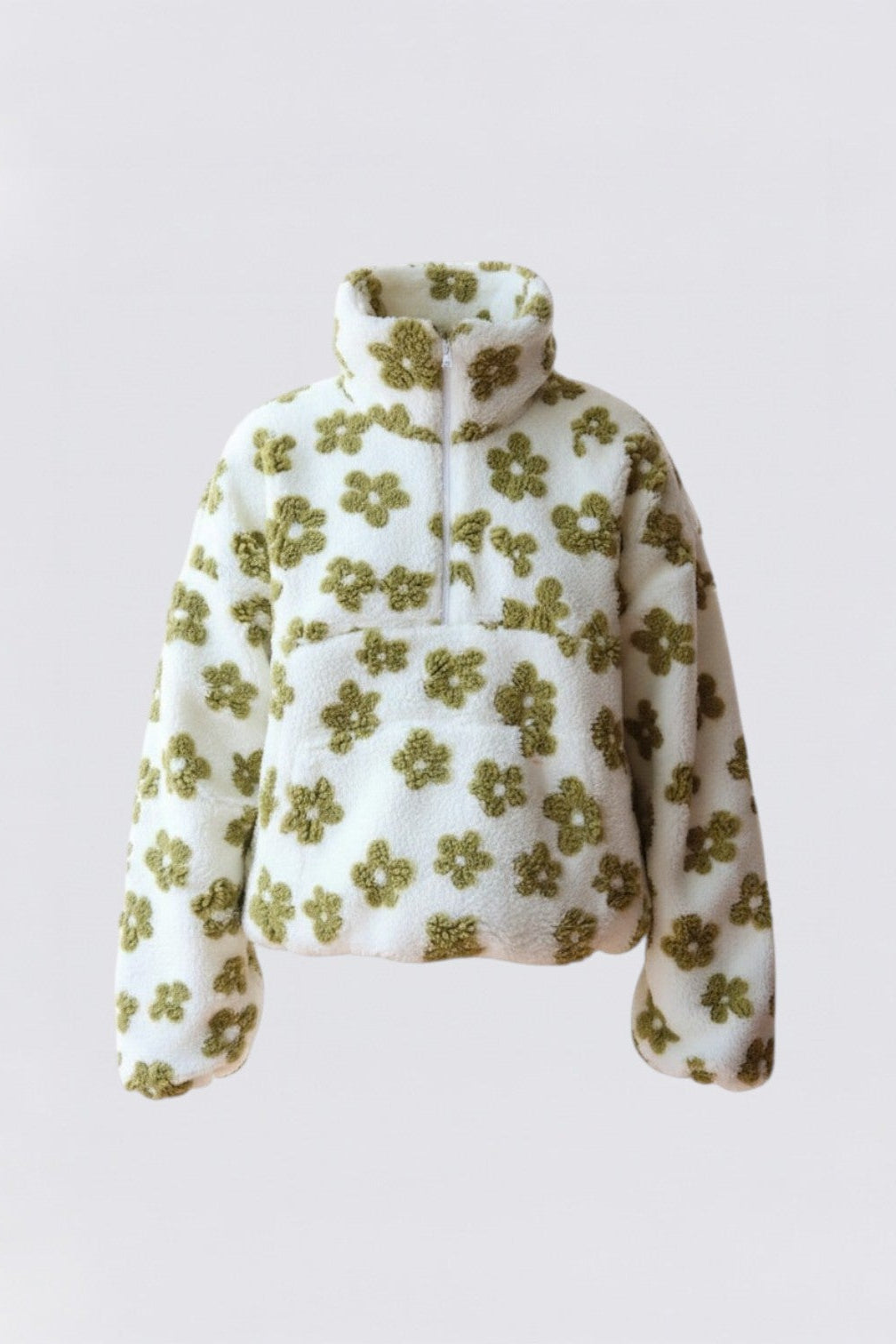 Suéter floral de felpa