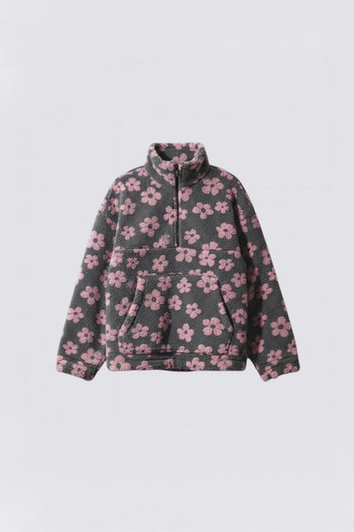 Suéter floral de felpa